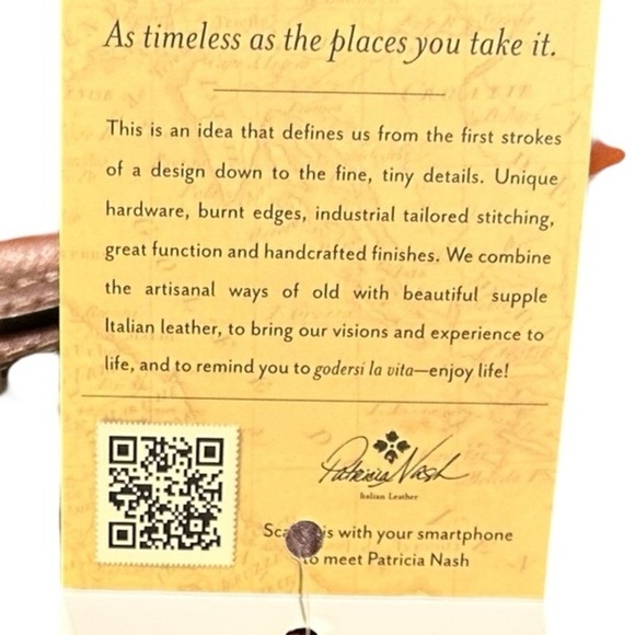 Patricia Nash Italian Leather Tech Portfolio for Mini iPad Tablet Tan NWT - Picture 3 of 4